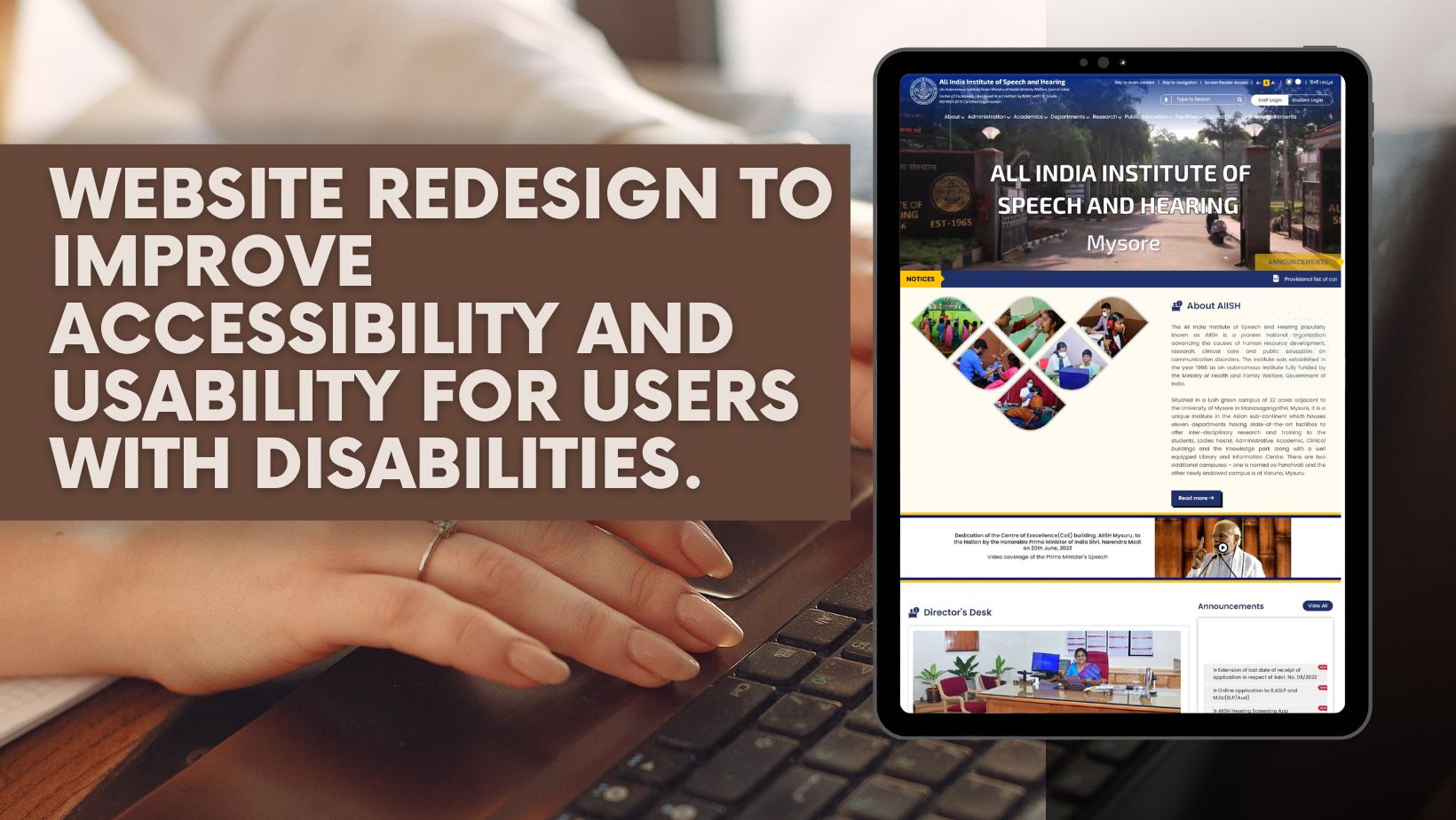Website redesign to improve accessibility and usability for users with disabilities.